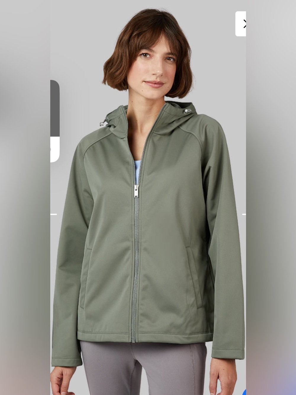 32 Degrees HEAT Fleeced Lined Hooded Softshell Jacket Green Small
